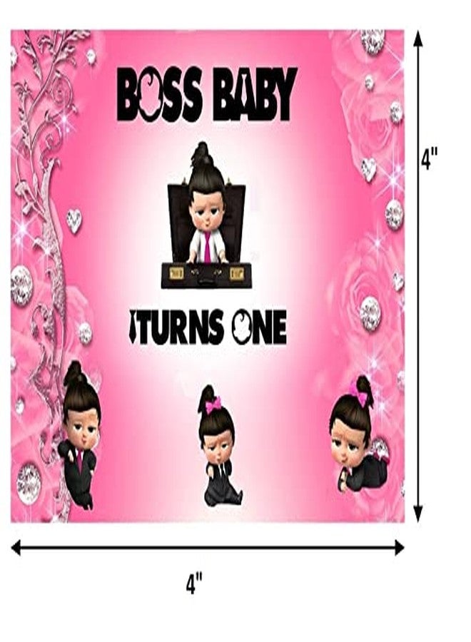 Theme My Party Boss Baby Girl - Birthday Party Backdrop for Photography Banner Kids Event Cake Table Decor Home (4ft X 4ft) - Image 3